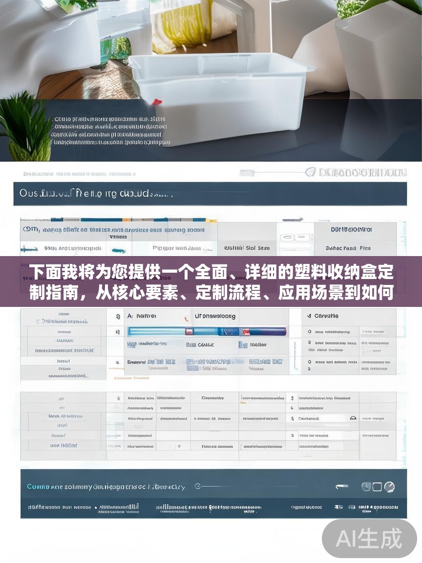 下面我将为您提供一个全面、详细的塑料收纳盒定制指南，从核心要素、定制流程、应用场景到如何选择供应商，希望能帮助您做出最合适的选择